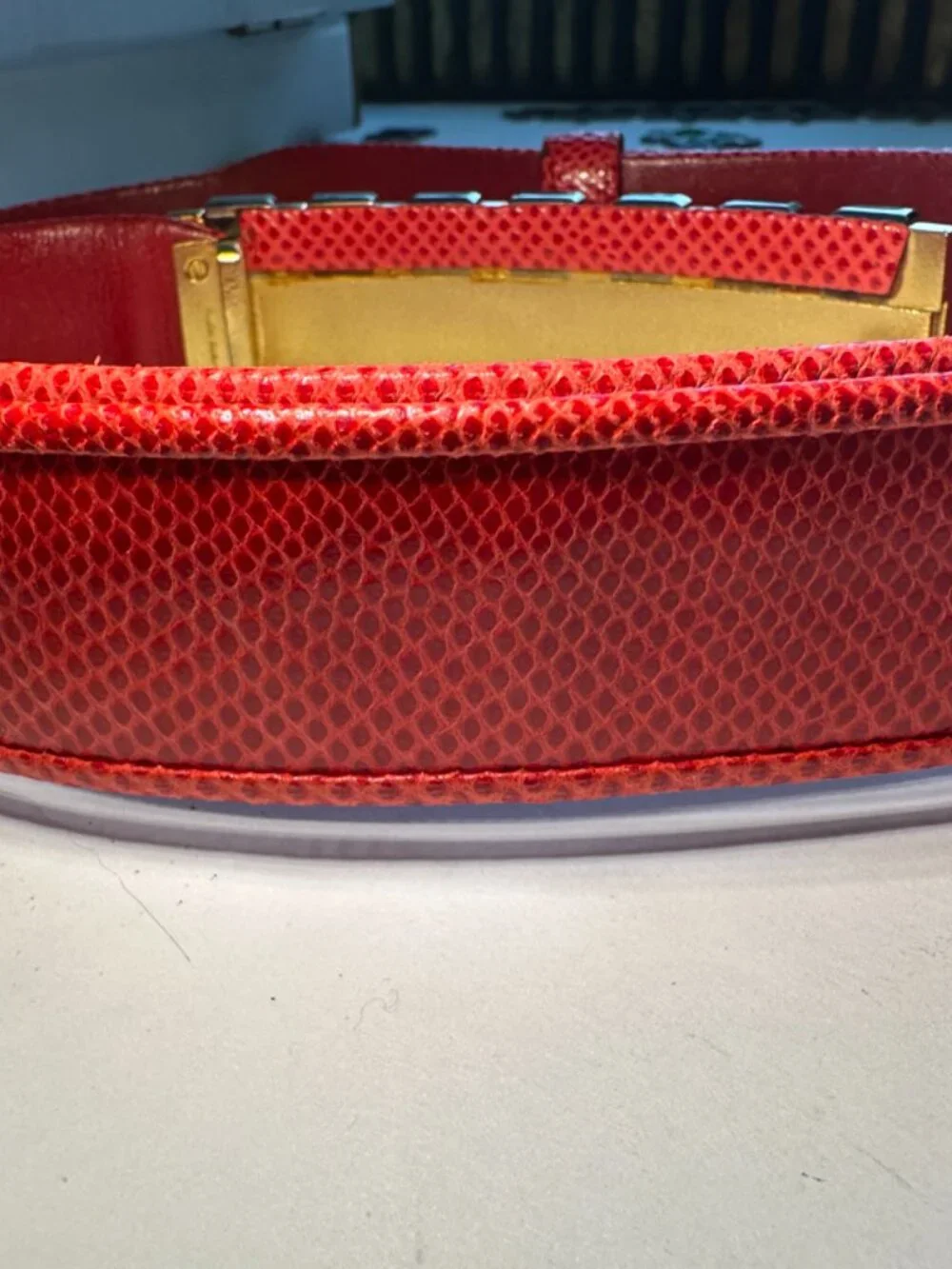Judith Leiber Vintage Art Deco Red Belt